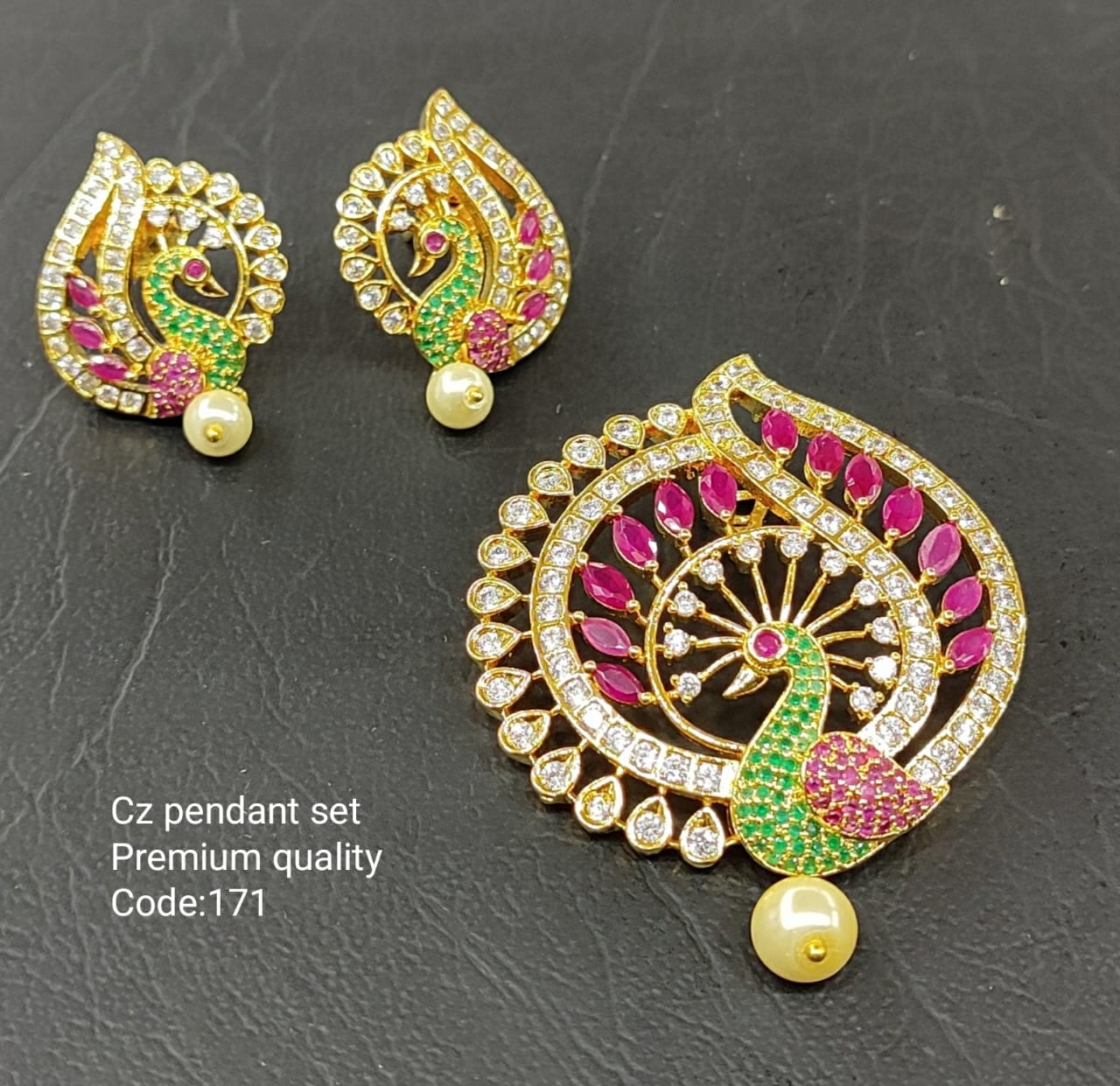 Peacock pendant deals and earrings