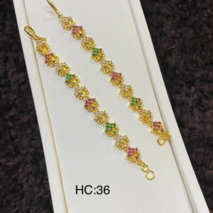 Dazzling Pink & Green Cubic Zirconia Contemporary Style Bracelet For Women