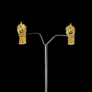 Chain Hanging Designer Half Moon Stud Earrings