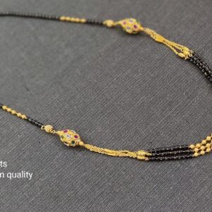 Multi-Layer Queen Style Black Bits Designer 18 Inches Said Ball Belted Chain Jewellery Collections