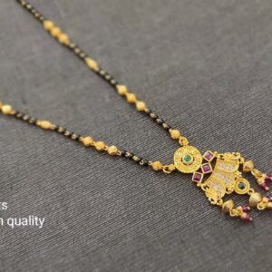 Kalyan Fashion Karimani Mala One Gram Gold Plated 18 Inches Chain with Stylish Pendant Locket Design Collections