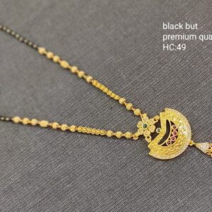Bhima Fashion Karimani Mala One Gram Gold Plated 18 Inches Chain with Stylish Pendant Locket Design Collections