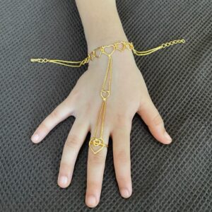 Love Link Sterling Light Weight Gold Ring Chain Bracelets