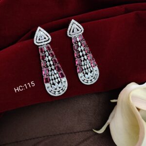 U Style Pinky Drop Diamond Earrings