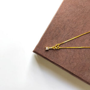 Luminous Teenage Pendant Necklace - Square Drop Style Simple AD Stone Pendant with Box Chain Necklace for Kids Girls and Women