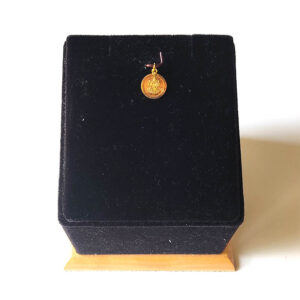 Gold Coin Lockets - Small Lekshmi Round Hindu Traditional Gold Coin Pendant