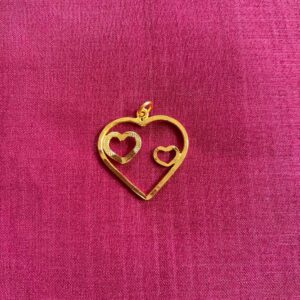 Gold Plated Triple Love Locket - Simple Gold Designed Love Shaped Daily Wear Pendent for Girls and Women