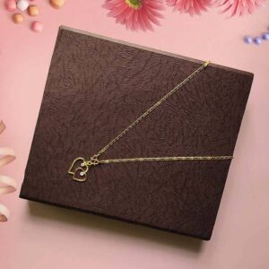 Classy Double Love Pendant White American Diamond Loving Heart Shaped Pendant for Couples Girls and Women with Stylish flat linked Chain Necklace