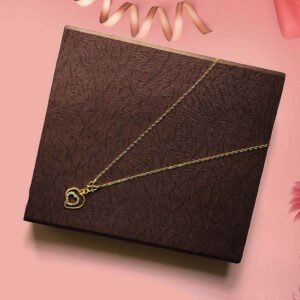 Double Love Pendant White American Diamond Fashion Love Necklace with flat style chain Necklace for Kids Girl and Women