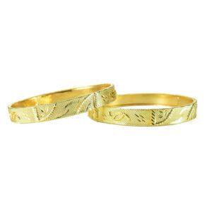 Trending Miller Designed Flat Golden Flower Cutting Bangle