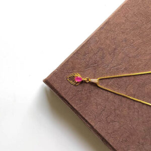 Dream Catcher Necklace Enticing Leaf Pendant Ruby Stone Modern Design JIMIKKI Teenage Necklace with Nice Box Chain for Girls and Women