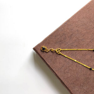 Black Stone Necklace Teenage Fashion Jewellery Gold Plated Curb Dropped Chain