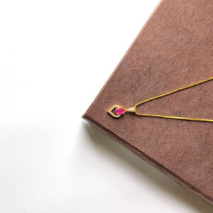 Floral Necklace Chain Hanging Designer AD Stone with Small Box Chain Stylish Pendant Necklace Jewelry for Teenage Girls