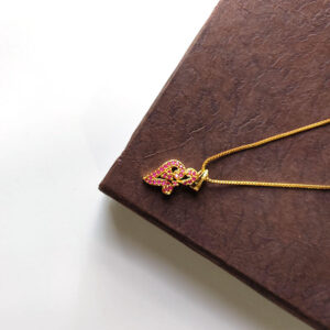 Young Lady Fashion Jewelry - Multi Ruby Stone Designer Pendant Necklace with Box Chain for Girls and Young Women