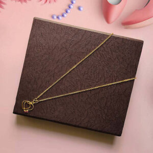 Special Love Pendant for Loving Couples Double Maroon American Diamond Designed Double Lock Chain necklace for Women and Girls