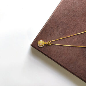 Delighting Round Stone Necklace - White Multi-Stone Pendant Necklace with Box Chain for Girls and Young Women