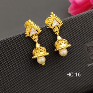 Graceful American Diamond & Pearls Traditional Jhumki Earring For Women
