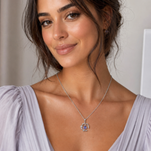 Purple Stone Pendant Necklace