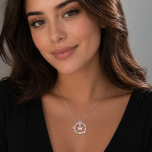 Pink Butterfly Necklace