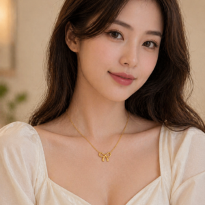 Elegant Gold Bow Pendant Necklace