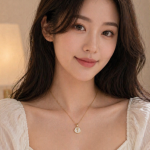 Gold Floral Coin Pendant Necklace