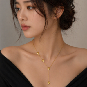 Gold Plated Love Shaped  Necklace