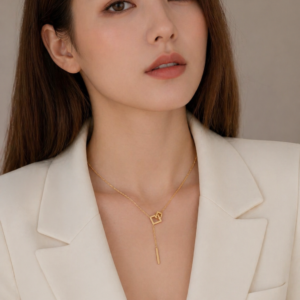 Twisted  Square Pendant Necklace