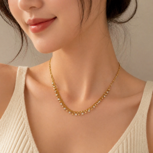 Gold Plated Stone Necklace