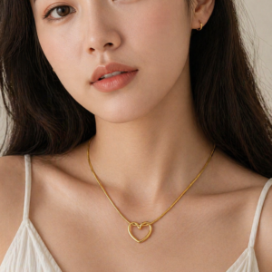 Golden Heart Pendant Necklace