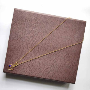 A Letter Pendant Simple Necklace Heart Shape with Violet Stone and Narrow Small Gold Bead Style Chain Love Pendant for Kids Girl and Women