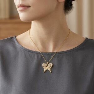 Gold Plated Butterfly Necklace