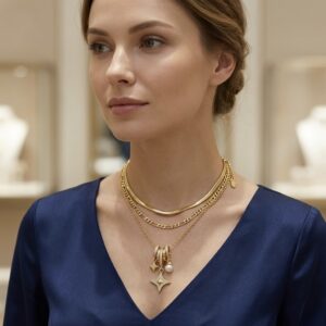 Three Design Pendant Necklace