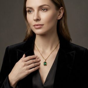 Green Stone Pendant Necklace