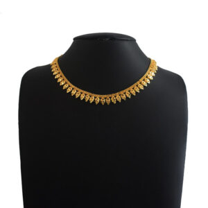 Gold Style Mini Bud Necklace Diamond Cut