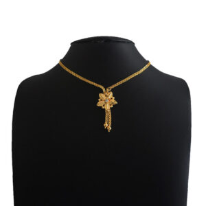 Star Flower Pendant Wight Stone with 2 Step Chain Hanging