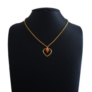 LOVE Pendant with Three Stone - 3 Orange Stone
