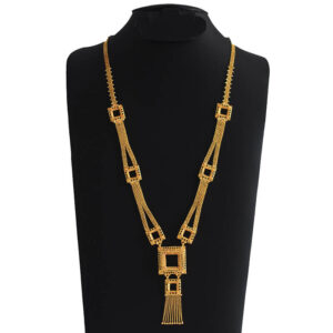 Bengali Long Necklace - Box Step Trending Design - Hanging Narrow Chain
