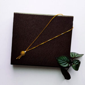 Dahlia Flower Necklace - Round Style White Single Stone Classic Teenage Necklace - 2 Step Chain Hanging Design