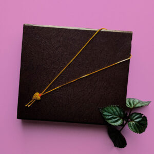 Love Necklace for Girls - Orange Stone Necklace with 2 Step Chain Hanging Design - Teenage Collection