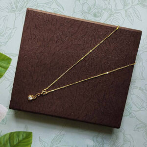 Drop Style Pendant Necklace White Stone Designer Narrow Belted Curb Chain Simple Necklace for Teenage Girls and Women