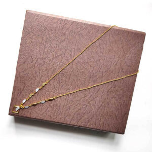 Lite Weight leaf Step Modern Chain Simple Box Leaf Pendant Necklace for Girls and Women