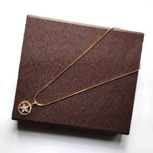 Circle Yonder Star Flower Classic Pendant White Stone Simple Necklace for Girl and Women