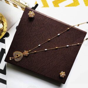 Circle Style Round Flower Classic Pendant White Stone Simple Necklace for Girl and Women (set)