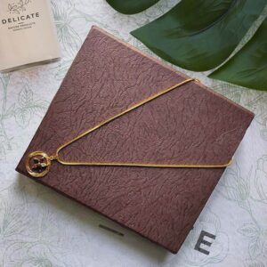 Round Pendant Star Flower Black Stone Necklace for College Girls and Women